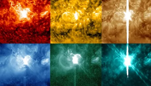 Вспышка X7.1 от 02.10.2024 года в разных спектральных диапазонах
