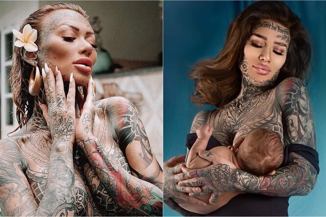 Голые девушки с тату. Частные фото обнаженных женских тел с татуировками