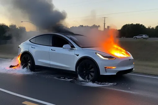 4000 долларов за сгоревший электромобиль: очередной скандал со вспыхнувшей на парковке Tesla