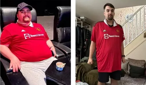 Мужчина до и после похудения