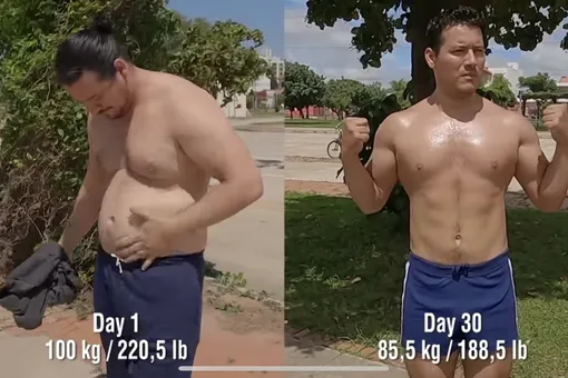 Как этот мужчина похудел на 15 кг за месяц с помощью одного упражнения